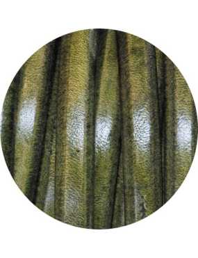 Cordon de gros cuir vert marbre-vente au cm