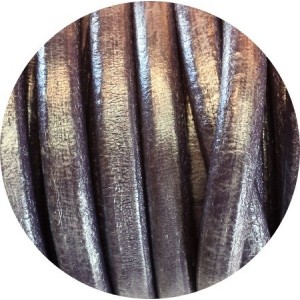 Cordon de gros cuir lilas metalique-vente au cm