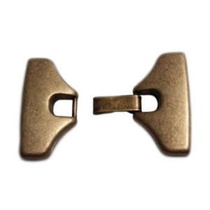Fermoir clip lisse plat couleur bronze pour cuir de 30mm