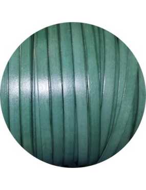 Cordon de cuir plat 10mm jade foncé vendu au cm