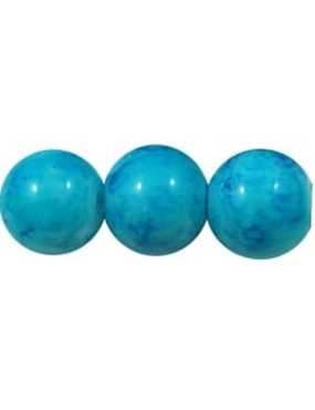 Pochette de 50 perles en verre peint premier prix bleues-6mm