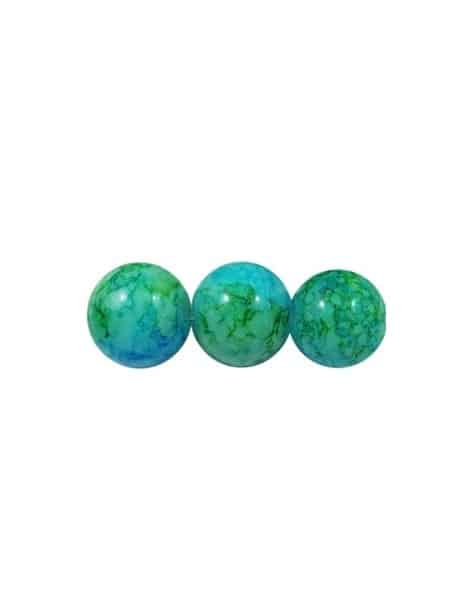 Pochette de 50 perles en verre peint premier prix bleu et vert-6mm