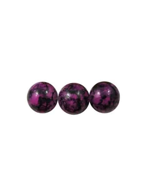 Pochette de 50 perles en verre peint premier prix violet fonce-6mm