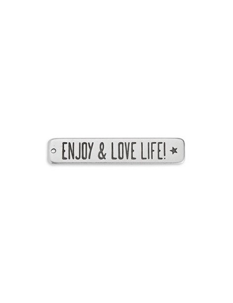 Plaque rectangle message Enjoy and love life de 50mm