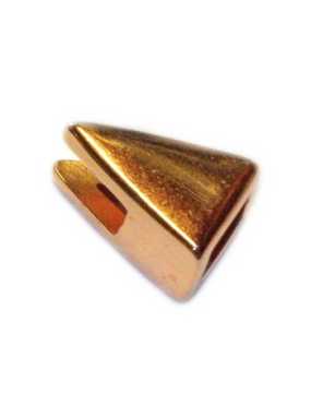 Passant triangle lisse rose gold pour cuir plat de 5mm
