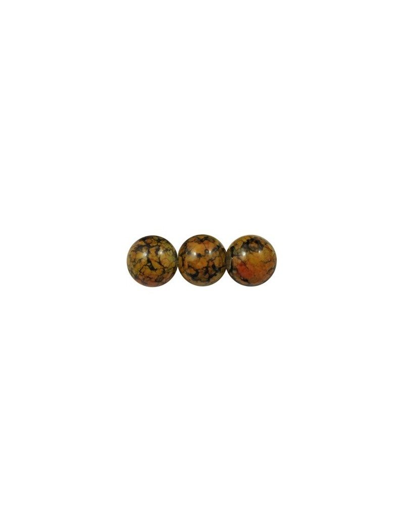Pochette de 50 perles en verre peint premier prix marron et noir-6mm