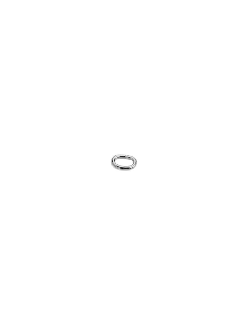 Lot de 50 anneaux de jonction ovales metal placage argent-4.35 x 5.9 mm