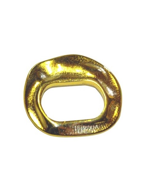 Perle irrégulière à gros trou couleur or de 17mm