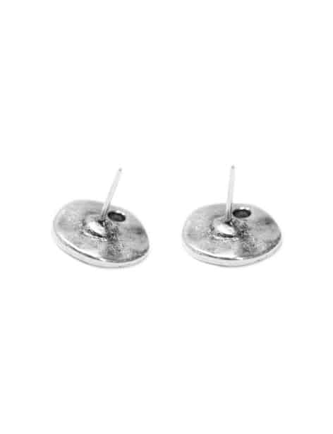 Boucles d'oreilles en argent de type clou de forme ronde