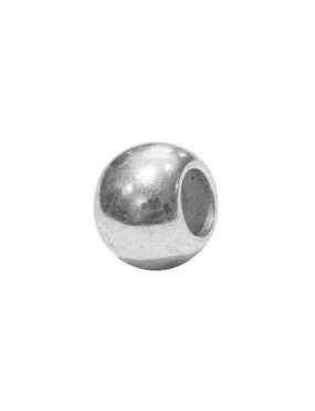 Grosse perle ronde lisse aplatie de 20mm placage argent