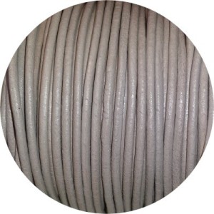 Cordon de cuir rond taupe-2mm-Espagne