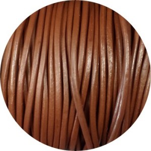 Cordon de cuir rond couleur marron chocolat-3mm-Asie