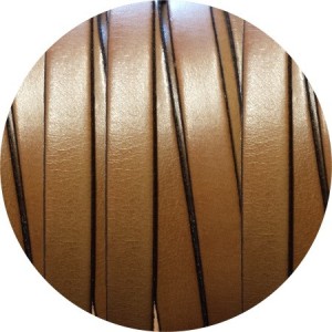 Cordon de cuir plat 10mm x 2mm taupe-vente au cm
