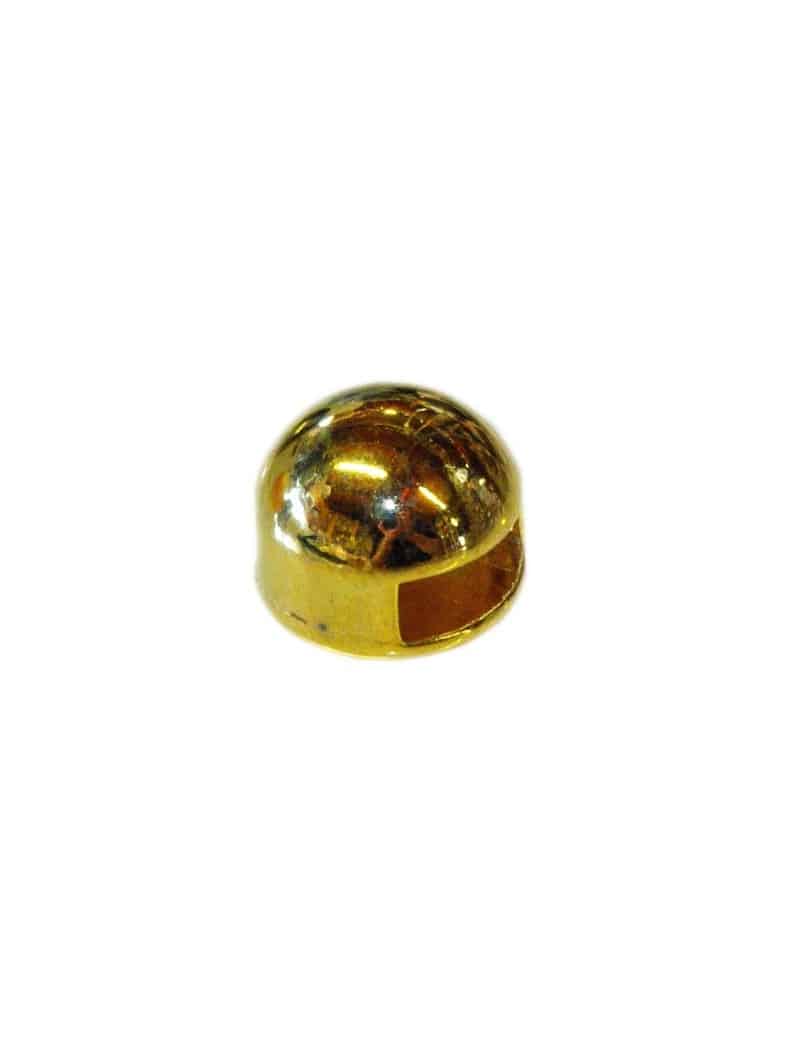 Passant demi-sphère couleur or pour cuir plat de 5mm