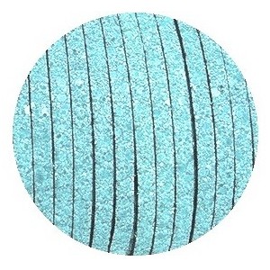Lacet fantaisie plat 5mm quartz bleu-vente au cm