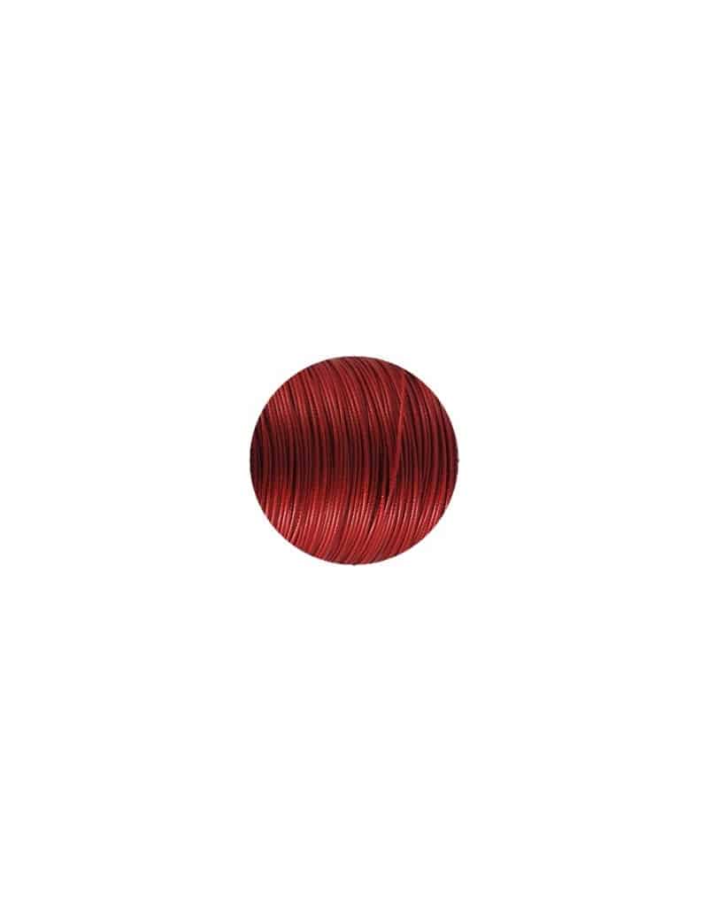 Cordon rond rouge en polyester ciré de 1mm