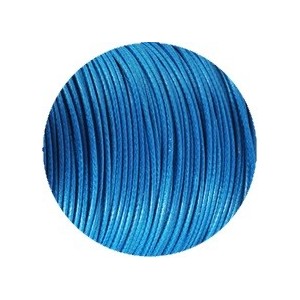 Cordon rond bleu en polyester ciré de 1mm