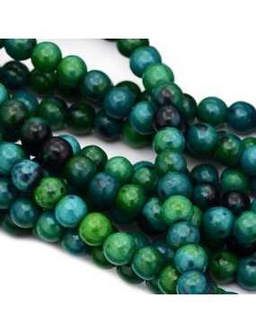 Fil de 100 perles rondes chrysocolle de 4mm vert d'eau