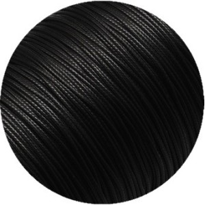 Cordon rond noir en polyester ciré de 1.5mm