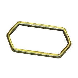 Anneau hexagonal long de 22mm couleur bronze