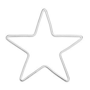 Anneau fin en forme d'étoile de 43mm placage argent