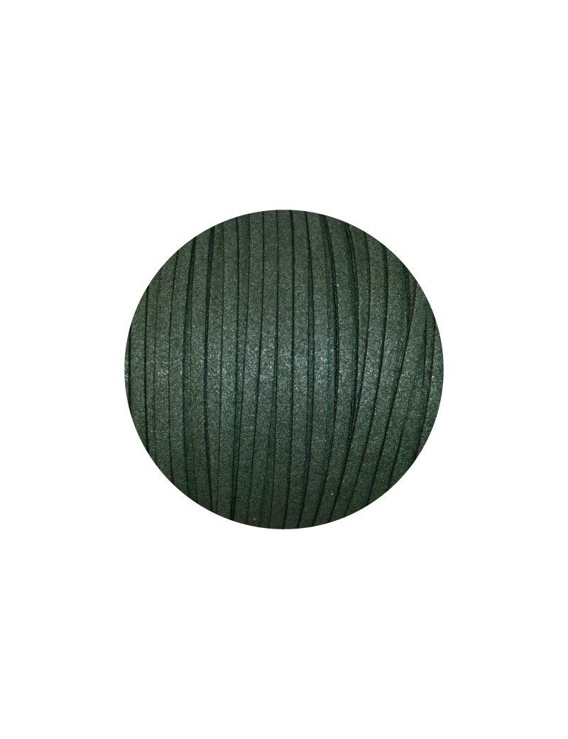 Lacet de suedine de 3mm vert foncé