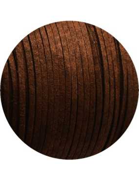 Lacet de suedine 3x1.4mm-marron fonce
