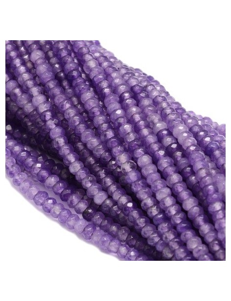 Poche de 25 perles à facettes en jade de 4mm violet