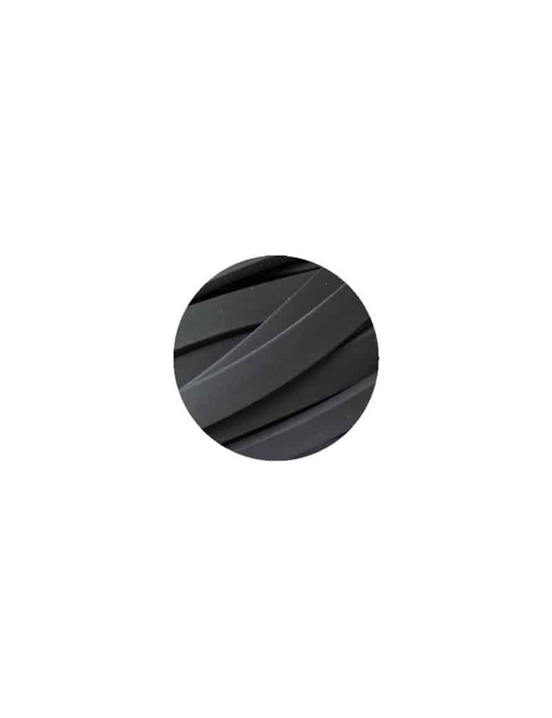 Cordon caoutchouc plat large noir-10mmx2.2mm