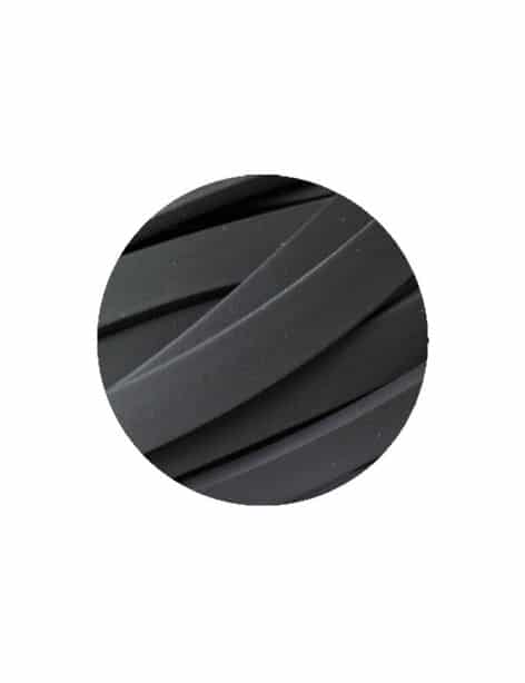 Cordon caoutchouc plat large noir-10mmx2.2mm