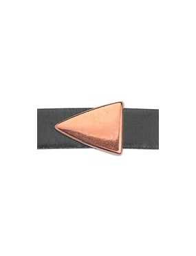 Passant triangle lisse couleur or rose pour cuir plat de 10mm