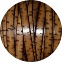 Cordon de cuir plat fantaisie 10mm marron effet liège-vente au cm