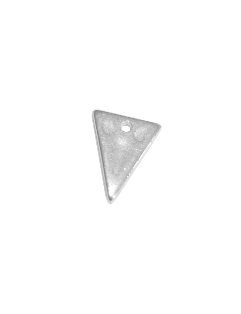Pampille triangle lisse et martelé de 20mm placage argent