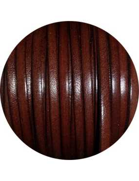 Cuir plat de 5mm lisse marron chocolat vendu au metre