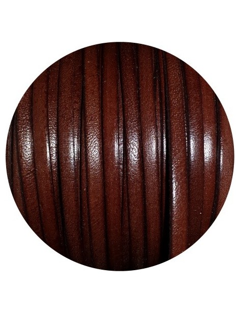 Cuir plat de 5mm lisse marron chocolat vendu au metre