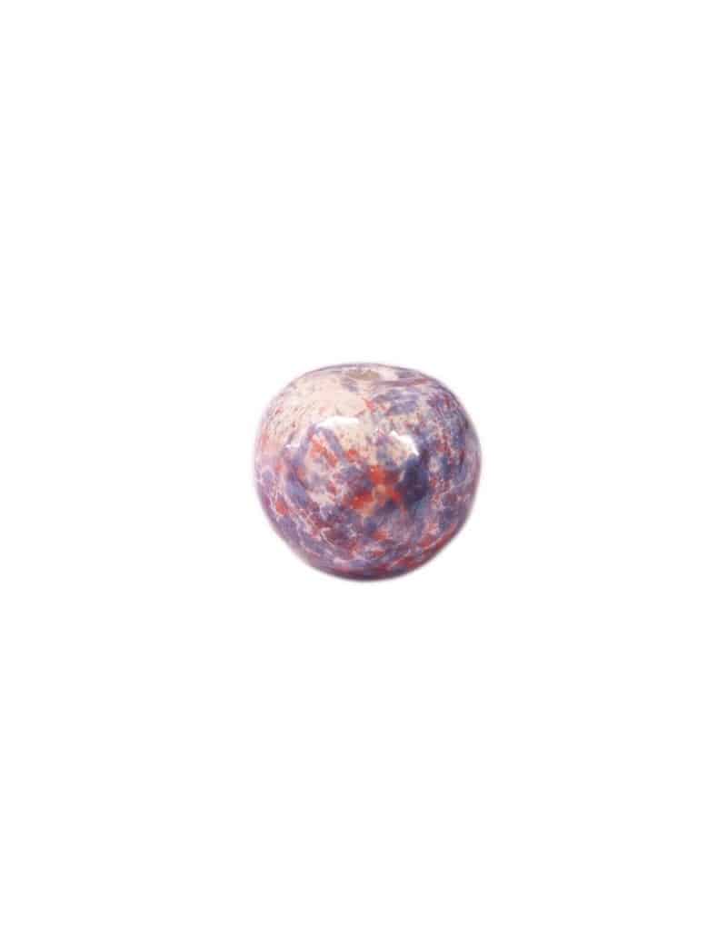 Perle ronde en ceramique de 22mm de couleurs panachées