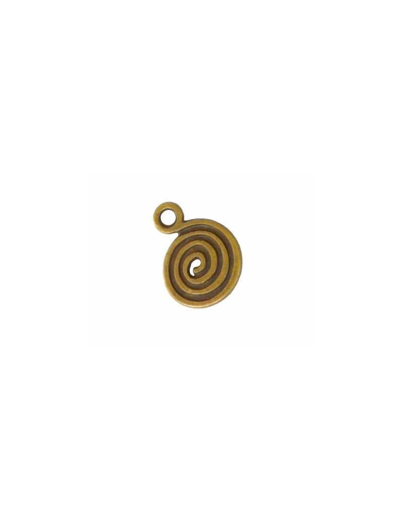 Pampille spirale de 18mm couleur bronze antique