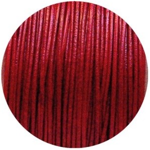 Cordon rond de cuir rouge de 1mm-Espagne