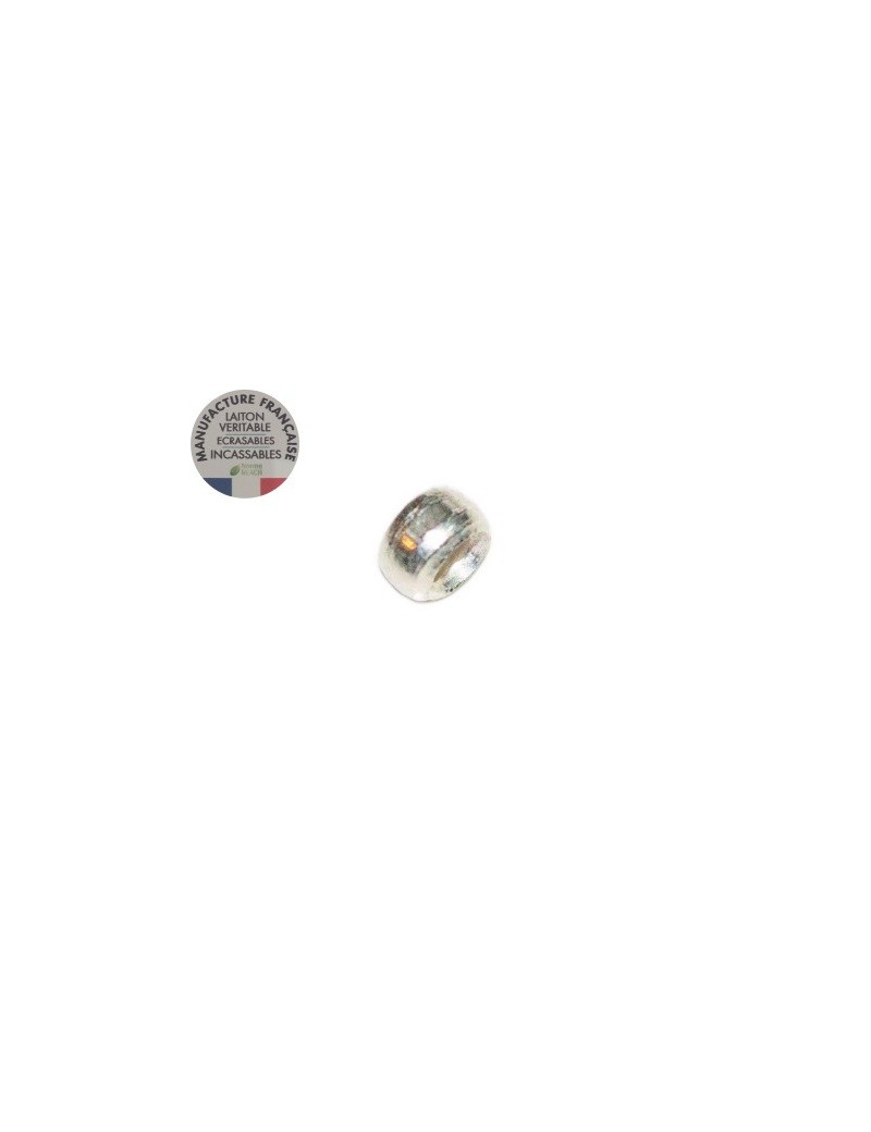Lot de 50 perles a ecraser de 3.3mm en laiton placage argent polies-Produit France
