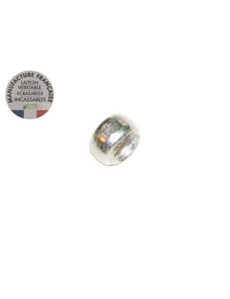 Lot de 100 perles a ecraser de 2.3mm en laiton placage argent polies-Produit France