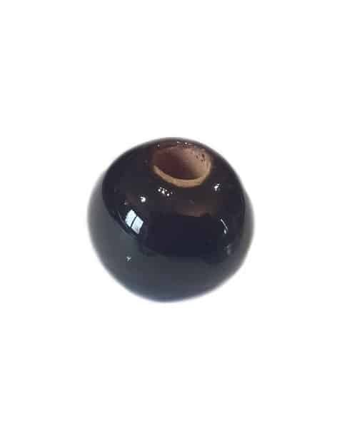 Perle ronde céramique noire de 12mm