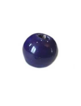 Perle ronde céramique bleu marine de 12mm