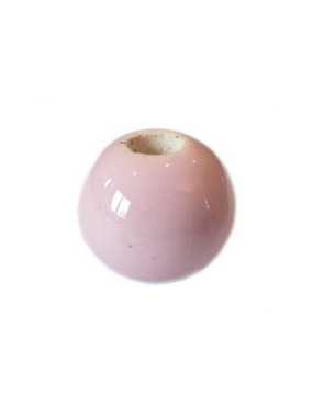 Perle ronde en céramique de couleur rose clair-12mm