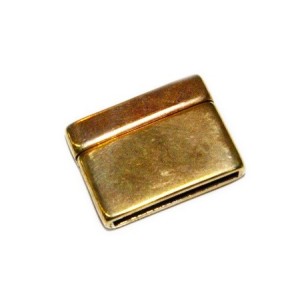 Fermoir magnétique lisse placage bronze clair pour cuir plat de 25mm