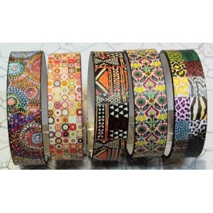 Kit bracelet en cuir plat de 20mm bulles multicolores pour femme