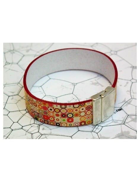 Kit bracelet en cuir plat de 20mm bulles multicolores pour femme