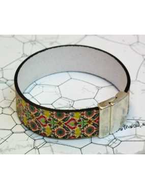 Kit bracelet en cuir plat de 20mm imprimé floral pour femme