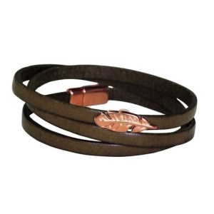 Bracelet triple tour en kit de 5mm de large marron et or rose