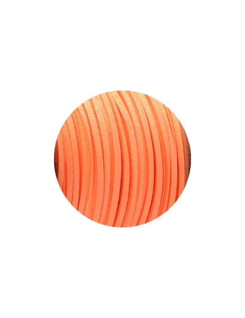 Lacet de suedine de 3mm orange clair vendu par 3 mètres