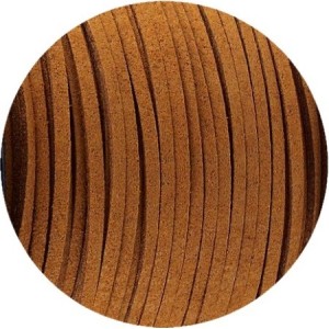 Lacet de suedine de 3mm marron cuivré vendu par 3 mètres